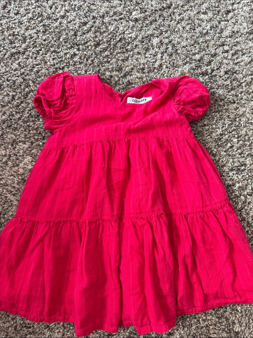 Old Navy Hot Pink Tiered Short-Sleeve Toddler Dress